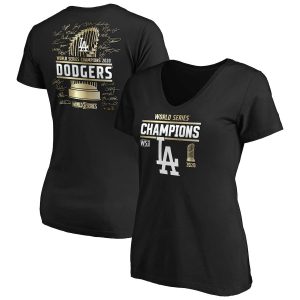 Fantastic Los Angeles Dodgers Women's 2020 World Series Champions Signature Roster V Neck T Shirt Black Sports fans this is your chance Order soon to be part of the action