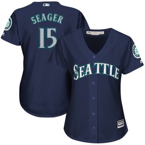 Fantastic Mariners #15 Kyle Seager Navy Blue Alternate Women's Stitched MLB Jersey Sports fans this is your chance Order soon to be part of the action