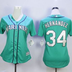 Fantastic Mariners #34 Felix Hernandez Green Alternate Women's Stitched MLB Jersey For a short time available Grab yours quickly to own a team jersey