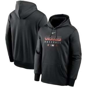Fantastic Men's Baltimore Orioles Nike Black Authentic Collection Therma Performance Pullover Hoodie