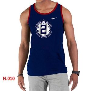 Fantastic Men's Nike New York Yankees #2 Derek Jeter Official Final Season Commemorative Logo Tank Top Blue
