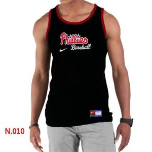 Fantastic Men's Nike Philadelphia Phillies Home Practice Tank Top Black