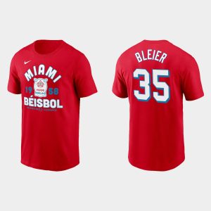 Fantastic Miami Marlins #35 Richard Bleier Men's Nike 2021 City Connect T Shirt Red Limited stock Order now to show your love for your team