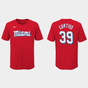 Fantastic Miami Marlins #39 John Curtiss Youth Nike 2021 City Connect Wordmark T Shirt Red Be among the first buyers Order now to enjoy top notch quality