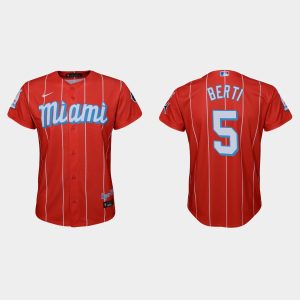 Fantastic Miami Marlins #5 Jon Berti Youth Nike 2021 City Connect Authentic MLB Jersey Red Sports enthusiasts seize this opportunity Order now to feel the game excitement