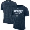 Fantastic Milwaukee Brewers Nike Authentic Collection Velocity Team Issue Performance T Shirt Navy