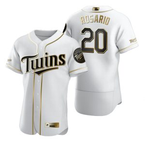 Fantastic Minnesota Twins #20 Eddie Rosario White Nike Men's Authentic Golden Edition MLB Jersey