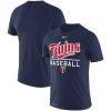 Fantastic Minnesota Twins Nike Wordmark Practice Performance T Shirt Navy