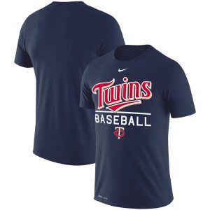 Fantastic Minnesota Twins Nike Wordmark Practice Performance T Shirt Navy