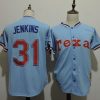 Fantastic Mitchell And Ness 1981 Rangers #31 Ferguson Jenkins Light Blue Throwback Stitched MLB Jersey