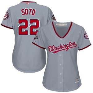Fantastic Nationals #22 Juan Soto Grey Road 2019 World Series Champions Women's Stitched MLB Jersey Hurry Exclusive offer Place your order immediately for a great jersey
