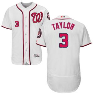 Fantastic Nationals #3 Michael Taylor White Flexbase Authentic Collection Stitched MLB Jersey