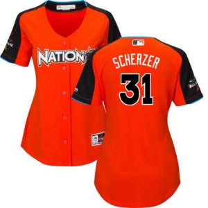 Fantastic Nationals #31 Max Scherzer Orange 2017 All Star National League Women's Stitched MLB Jersey Act fast Only a few left Secure yours today