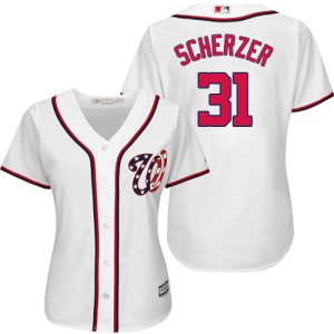 Fantastic Nationals #31 Max Scherzer White Home Women's Stitched MLB Jersey Limited stock Order now to show your love for your team