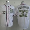 Fantastic Nationals #37 Stephen Strasburg White USMC Cool Base Stitched MLB Jersey