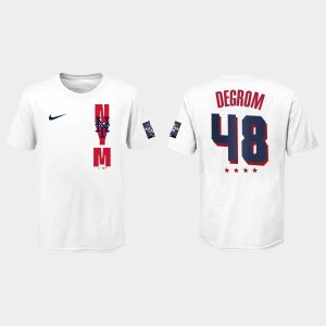 Fantastic New York Mets #48 Jacob deGrom Youth 2021 MLB All Star Game White T Shirt Collectors this is a must have Add it to your collection by ordering