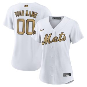 Fantastic New York Mets Custom Men's Nike White 2022 MLB All Star Game Replica Jersey