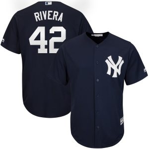 Fantastic New York Yankees #42 Mariano Rivera Majestic 2019 Hall of Fame Cool Base Player Jersey Navy