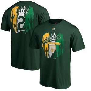 Fantastic Oakland Athletics #2 Khris Davis Majestic 2019 Spring Training Big & Tall Name & Number T Shirt Green