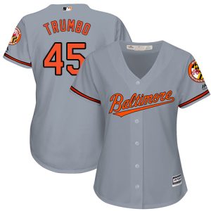 Fantastic Orioles #45 Mark Trumbo Grey Road Women's Stitched MLB Jersey Act fast Only a few left Secure yours today