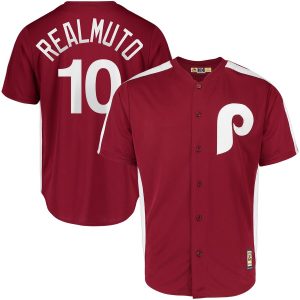 Fantastic Philadelphia Phillies #10 JT Realmuto Majestic 1979 Saturday Night Special Cool Base Cooperstown Player Jersey Maroon