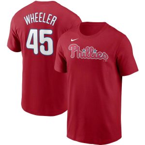 Fantastic Philadelphia Phillies #45 Zack Wheeler Nike Name & Number T Shirt Red Sports fans this is your chance Order soon to be part of the action