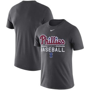 Fantastic Philadelphia Phillies Nike Practice Performance T Shirt Anthracite