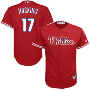 Fantastic Phillies #17 Rhys Hoskins Red Cool Base Stitched Youth MLB Jersey Retailers boost your inventory Order now to meet customer demand
