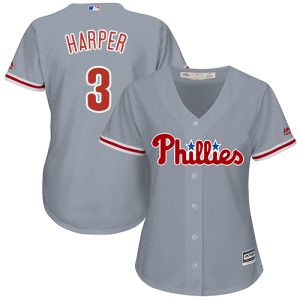 Fantastic Phillies #3 Bryce Harper Grey Road Women's Stitched MLB Jersey Retailers boost your inventory Order now to meet customer demand