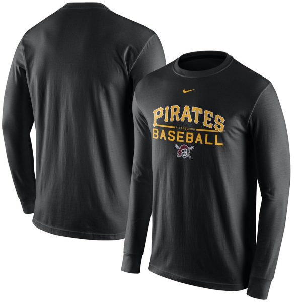 Fantastic Pittsburgh Pirates Nike Practice Long Sleeve T Shirt Black