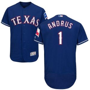 Fantastic Rangers #1 Elvis Andrus Blue Flexbase Authentic Collection Stitched MLB Jersey