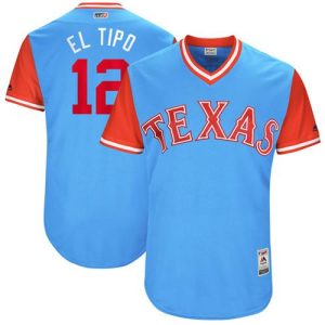 Fantastic Rangers #12 Rougned Odor Light Blue El Tipo Players Weekend Authentic Stitched MLB Jersey