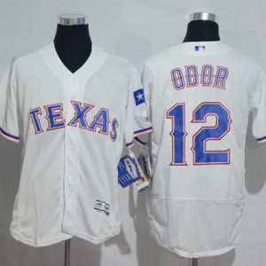Fantastic Rangers #12 Rougned Odor White Flexbase Authentic Collection Stitched MLB Jersey