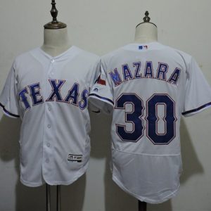 Fantastic Rangers #30 Nomar Mazara White Flexbase Authentic Collection Stitched MLB Jersey