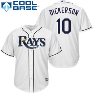 Fantastic Rays #10 Corey Dickerson White Cool Base Stitched Youth MLB Jersey Sports fans this is your chance Order soon to be part of the action