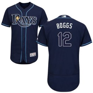 Fantastic Rays #12 Wade Boggs Dark Blue Flexbase Authentic Collection Stitched MLB Jersey