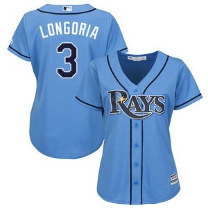 Fantastic Rays #3 Evan Longoria Light Blue Alternate Women's Stitched MLB Jersey Limited stock Order now to show your love for your team