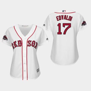 Fantastic Red Sox #17 Nathan Eovaldi White Home 2018 World Series Champions Women's Stitched MLB Jersey Hurry Exclusive offer Place your order immediately for a great jersey