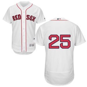 Fantastic Red Sox #25 Steve Pearce White Flexbase Authentic Collection Stitched MLB Jersey