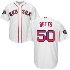 Fantastic Red Sox #50 Mookie Betts White New Cool Base 2018 World Series Stitched MLB Jersey