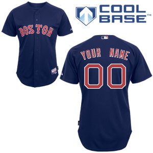 Fantastic Red Sox Personalized Authentic Blue MLB Jersey (S 3XL)