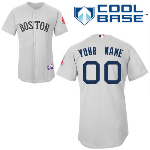 Fantastic Red Sox Personalized Authentic Grey MLB Jersey (S 3XL)