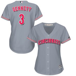 Fantastic Reds #3 Scooter Gennett Grey Road Women's Stitched MLB Jersey Limited stock Order now to show your love for your team