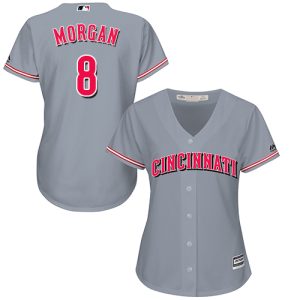Fantastic Reds #8 Joe Morgan Grey Road Women's Stitched MLB Jersey Retailers boost your inventory Order now to meet customer demand