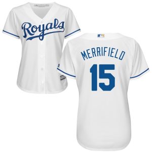 Fantastic Royals #15 Whit Merrifield White Home Women's Stitched MLB Jersey For a short time available Grab yours quickly to own a team jersey