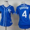 Fantastic Royals #4 Alex Gordon Blue Alternate 2 Women's Stitched MLB Jersey With high demand Don't miss out Order now to wear your team colors