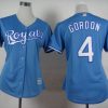 Fantastic Royals #4 Alex Gordon Light Blue Alternate 1 Women's Stitched MLB Jersey Limited stock Order now to show your love for your team