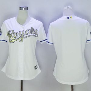 Fantastic Royals Blank White Women's 2015 World Series Champions Gold Program Cool Base Stitched MLB Jersey Limited stock Order now to show your love for your team