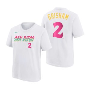 Fantastic San Diego Padres #2 Trent Grisham 2022 City Connect Youth MLB T Shirt   White Retailers boost your inventory Order now to meet customer demand