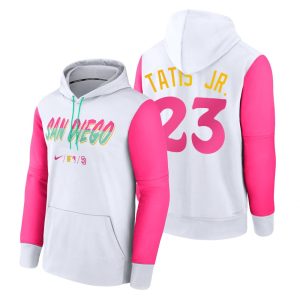 Fantastic San Diego Padres #23 Fernando Tatis Jr. Men's Nike MLB 2022 City Connect Hoodie   White